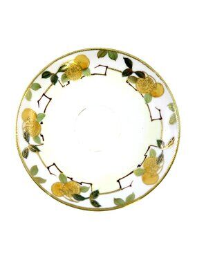 Meito Nippon Saucer 1908–1921 Hand Painted Oranges, Moriage, Gold Trim